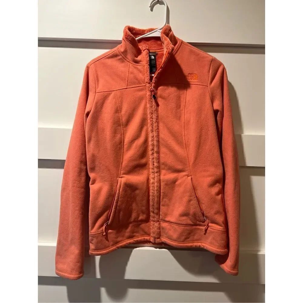 The North Face Orange Fleece style zip Jacket size small
